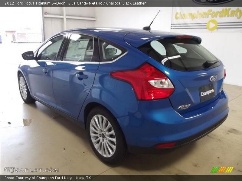 Blue Candy Metallic / Charcoal Black Leather 2012 Ford Focus Titanium 5-Door