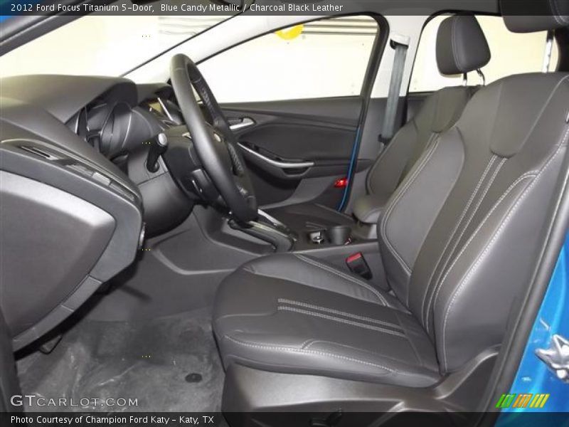 Blue Candy Metallic / Charcoal Black Leather 2012 Ford Focus Titanium 5-Door
