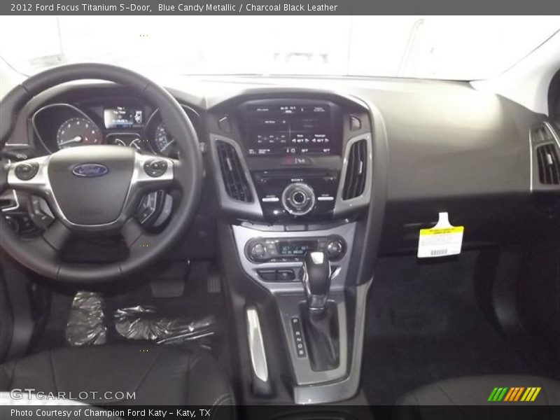 Blue Candy Metallic / Charcoal Black Leather 2012 Ford Focus Titanium 5-Door
