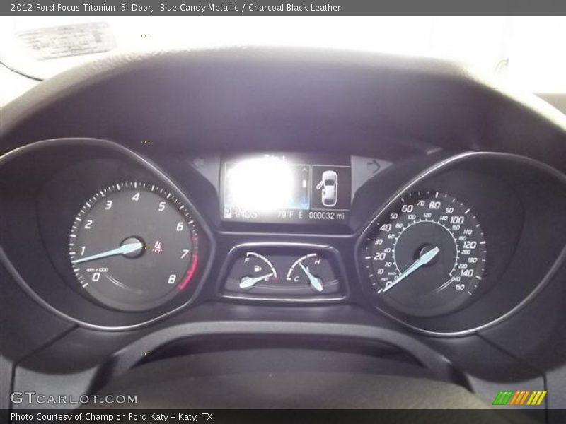 Blue Candy Metallic / Charcoal Black Leather 2012 Ford Focus Titanium 5-Door