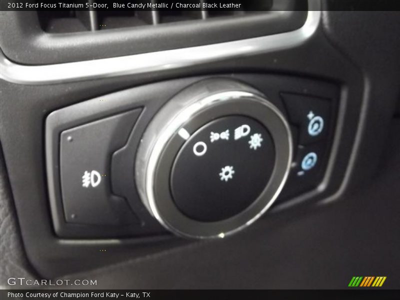 Blue Candy Metallic / Charcoal Black Leather 2012 Ford Focus Titanium 5-Door