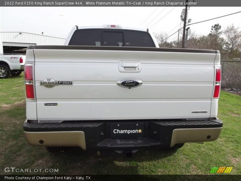 White Platinum Metallic Tri-Coat / King Ranch Chaparral Leather 2012 Ford F150 King Ranch SuperCrew 4x4