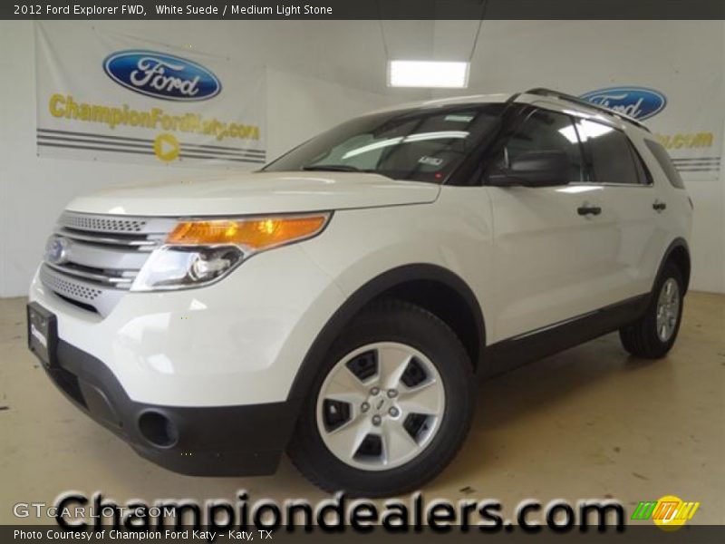 White Suede / Medium Light Stone 2012 Ford Explorer FWD