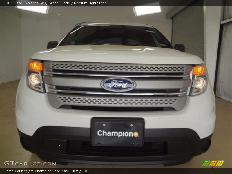 White Suede / Medium Light Stone 2012 Ford Explorer FWD