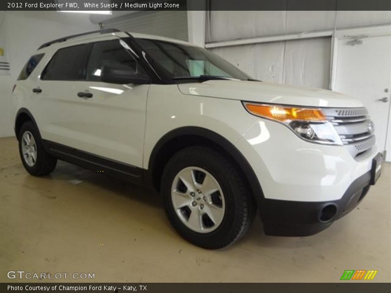 White Suede / Medium Light Stone 2012 Ford Explorer FWD