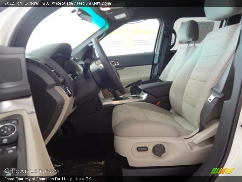 White Suede / Medium Light Stone 2012 Ford Explorer FWD