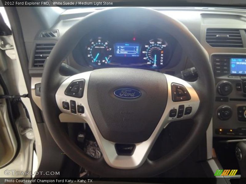 White Suede / Medium Light Stone 2012 Ford Explorer FWD