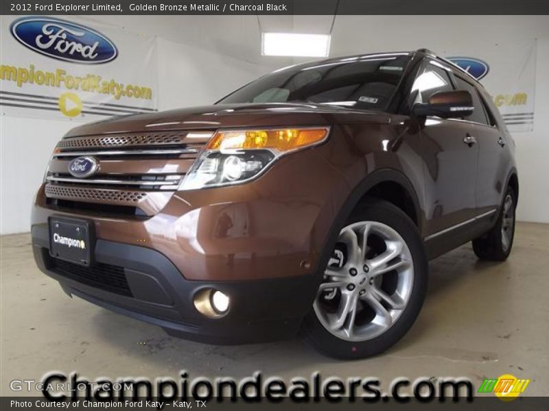 Golden Bronze Metallic / Charcoal Black 2012 Ford Explorer Limited