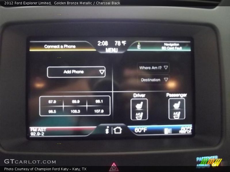 Golden Bronze Metallic / Charcoal Black 2012 Ford Explorer Limited