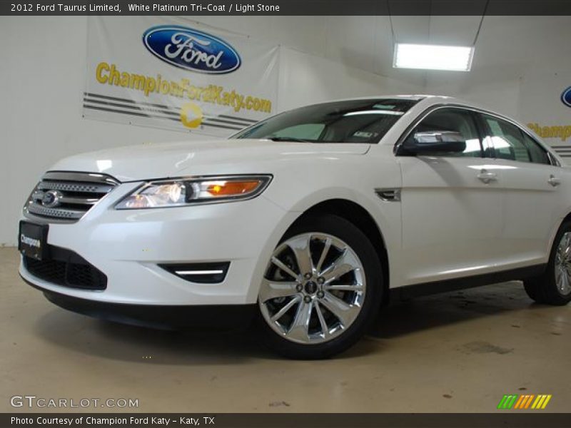 White Platinum Tri-Coat / Light Stone 2012 Ford Taurus Limited