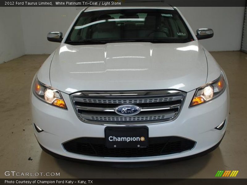 White Platinum Tri-Coat / Light Stone 2012 Ford Taurus Limited