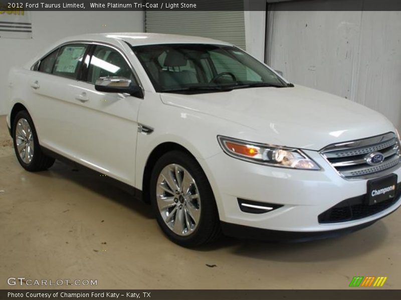 White Platinum Tri-Coat / Light Stone 2012 Ford Taurus Limited