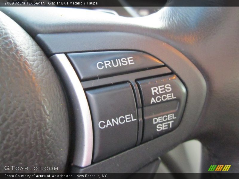 Glacier Blue Metallic / Taupe 2009 Acura TSX Sedan