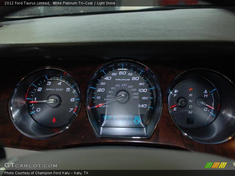 White Platinum Tri-Coat / Light Stone 2012 Ford Taurus Limited