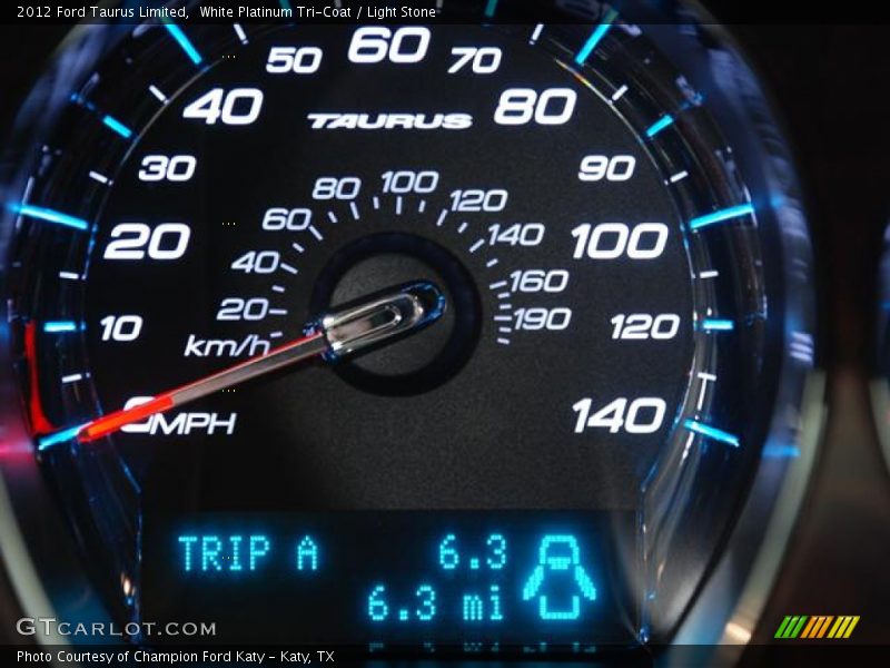 White Platinum Tri-Coat / Light Stone 2012 Ford Taurus Limited