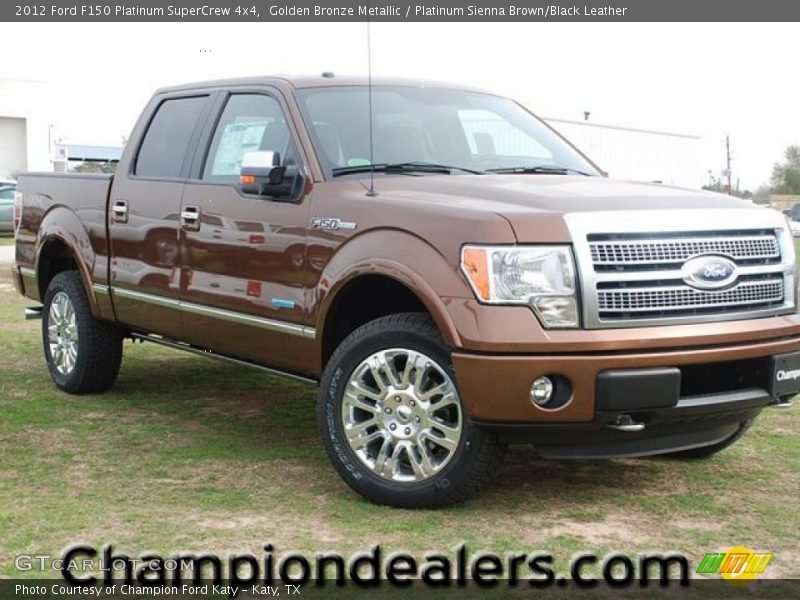 Golden Bronze Metallic / Platinum Sienna Brown/Black Leather 2012 Ford F150 Platinum SuperCrew 4x4