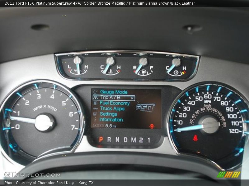 Golden Bronze Metallic / Platinum Sienna Brown/Black Leather 2012 Ford F150 Platinum SuperCrew 4x4