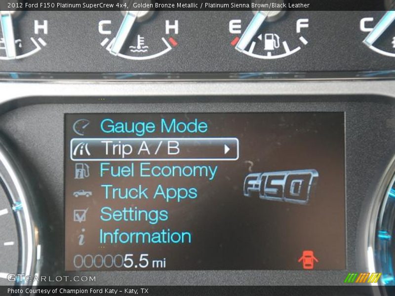 Golden Bronze Metallic / Platinum Sienna Brown/Black Leather 2012 Ford F150 Platinum SuperCrew 4x4