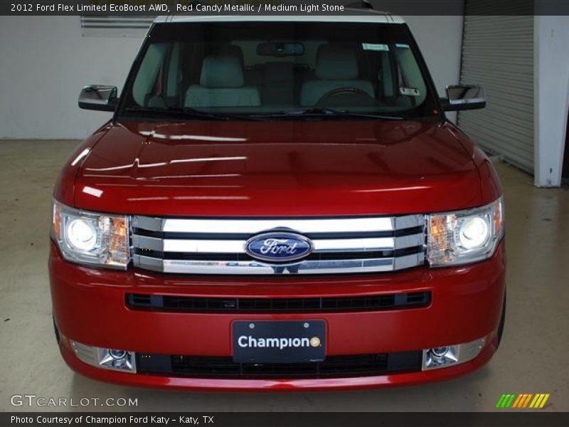 Red Candy Metallic / Medium Light Stone 2012 Ford Flex Limited EcoBoost AWD