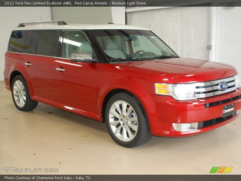 Red Candy Metallic / Medium Light Stone 2012 Ford Flex Limited EcoBoost AWD