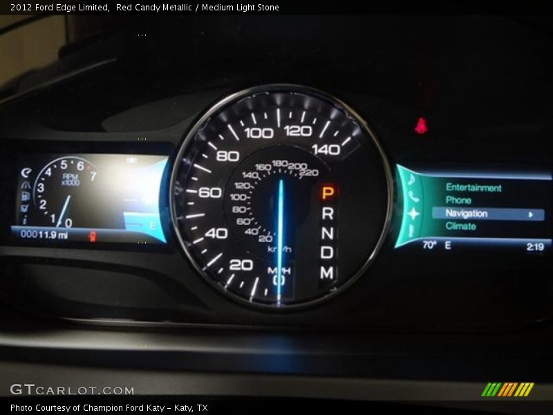 Red Candy Metallic / Medium Light Stone 2012 Ford Edge Limited