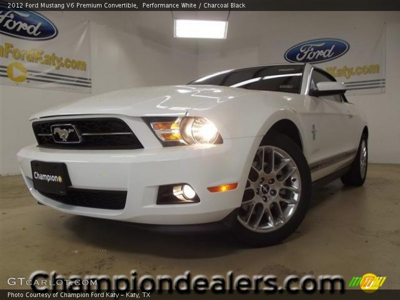 Performance White / Charcoal Black 2012 Ford Mustang V6 Premium Convertible