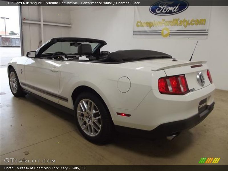 Performance White / Charcoal Black 2012 Ford Mustang V6 Premium Convertible