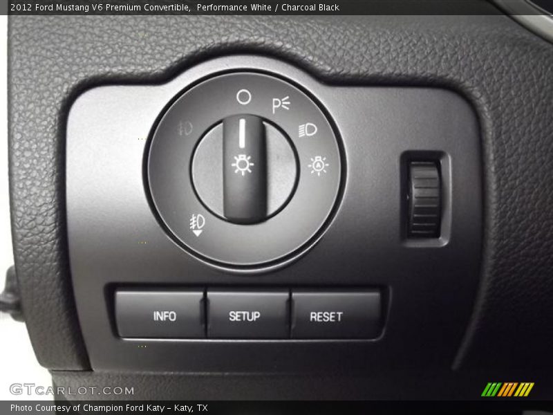Controls of 2012 Mustang V6 Premium Convertible