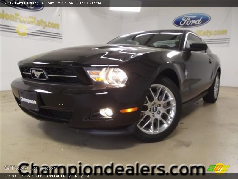 Black / Saddle 2012 Ford Mustang V6 Premium Coupe