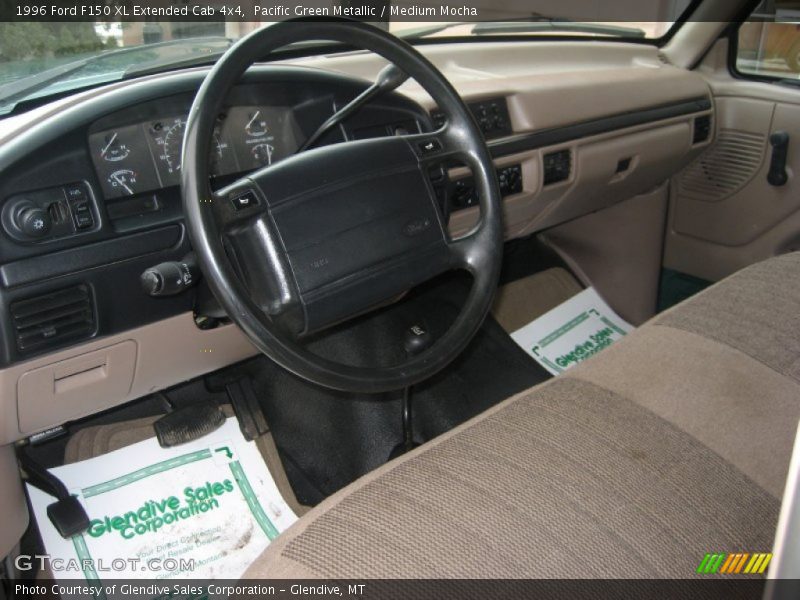 Pacific Green Metallic / Medium Mocha 1996 Ford F150 XL Extended Cab 4x4