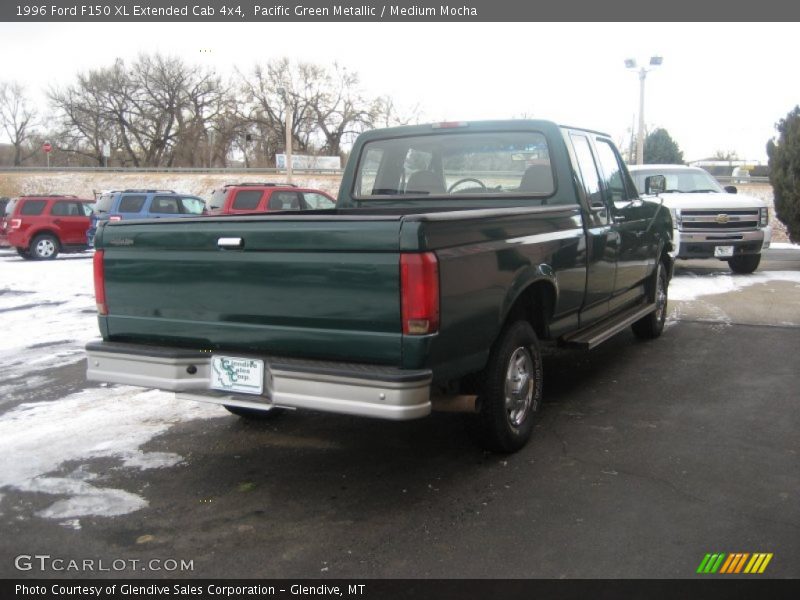 Pacific Green Metallic / Medium Mocha 1996 Ford F150 XL Extended Cab 4x4