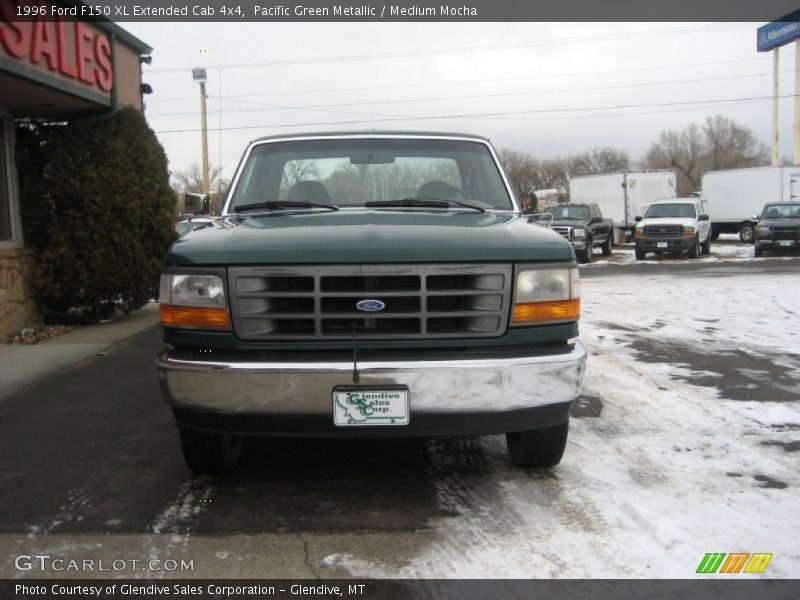 Pacific Green Metallic / Medium Mocha 1996 Ford F150 XL Extended Cab 4x4