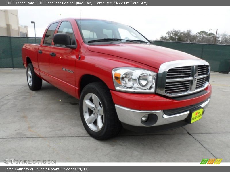 Flame Red / Medium Slate Gray 2007 Dodge Ram 1500 Lone Star Edition Quad Cab