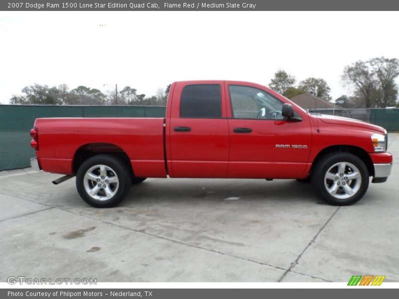 Flame Red / Medium Slate Gray 2007 Dodge Ram 1500 Lone Star Edition Quad Cab