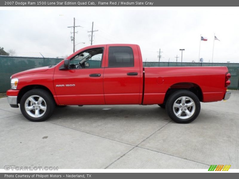 Flame Red / Medium Slate Gray 2007 Dodge Ram 1500 Lone Star Edition Quad Cab