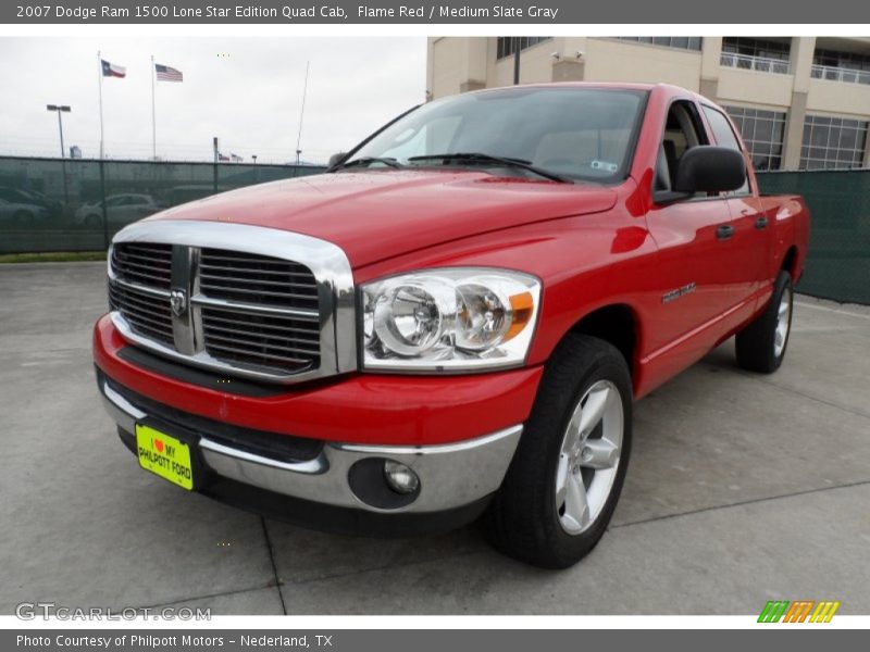 Flame Red / Medium Slate Gray 2007 Dodge Ram 1500 Lone Star Edition Quad Cab