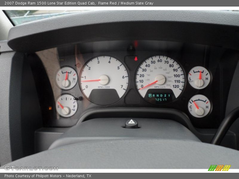 Flame Red / Medium Slate Gray 2007 Dodge Ram 1500 Lone Star Edition Quad Cab