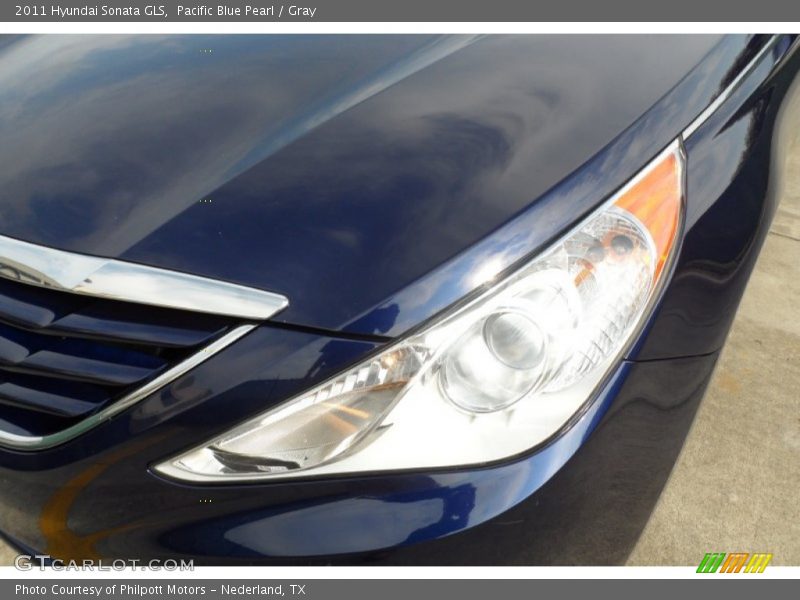 Pacific Blue Pearl / Gray 2011 Hyundai Sonata GLS