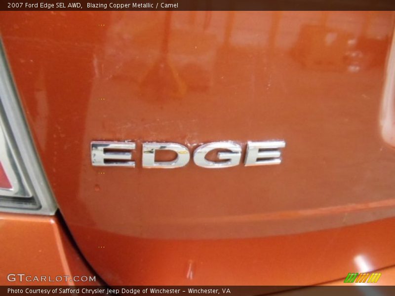Blazing Copper Metallic / Camel 2007 Ford Edge SEL AWD
