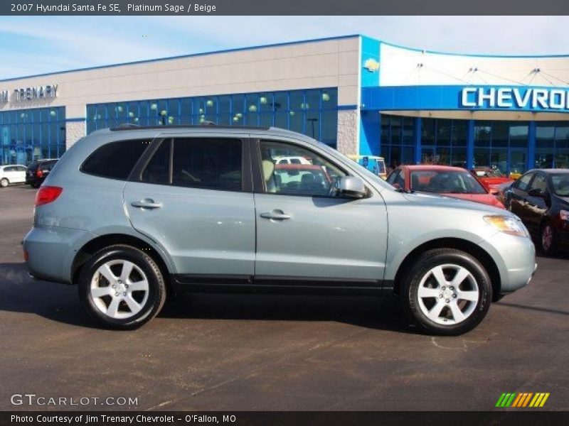 Platinum Sage / Beige 2007 Hyundai Santa Fe SE