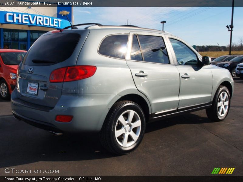 Platinum Sage / Beige 2007 Hyundai Santa Fe SE