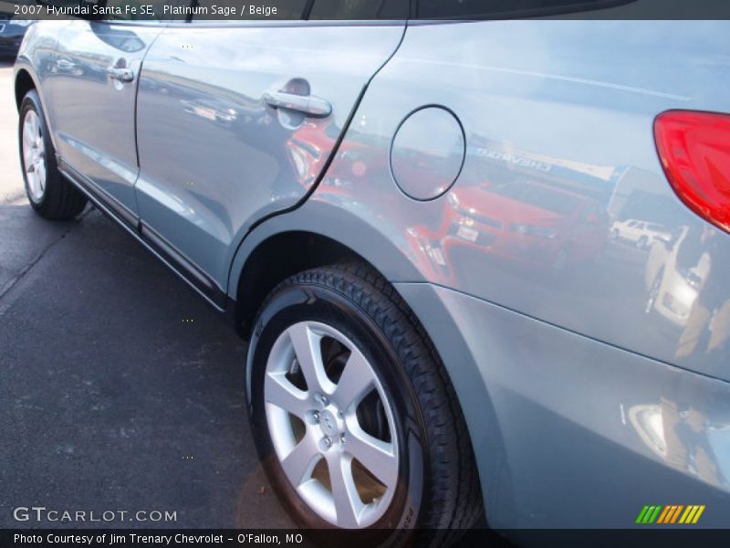 Platinum Sage / Beige 2007 Hyundai Santa Fe SE
