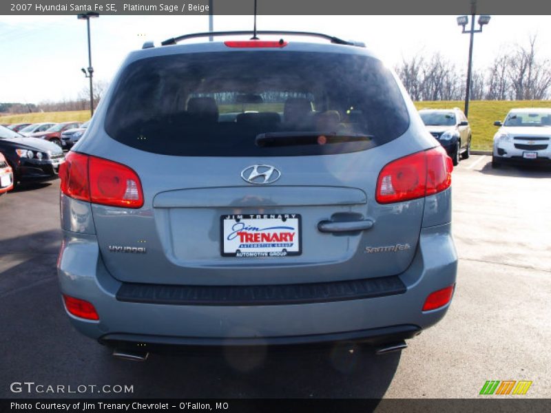 Platinum Sage / Beige 2007 Hyundai Santa Fe SE
