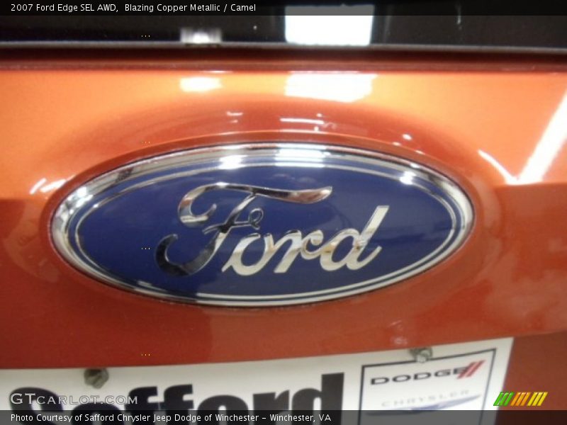 Blazing Copper Metallic / Camel 2007 Ford Edge SEL AWD