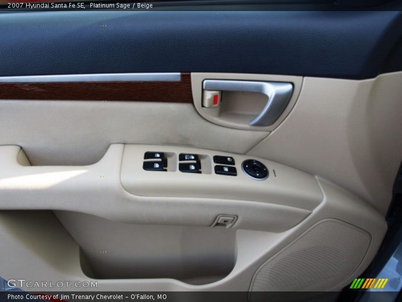 Platinum Sage / Beige 2007 Hyundai Santa Fe SE