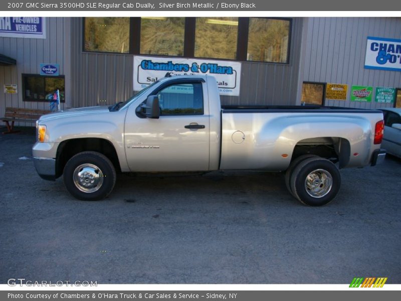 Silver Birch Metallic / Ebony Black 2007 GMC Sierra 3500HD SLE Regular Cab Dually