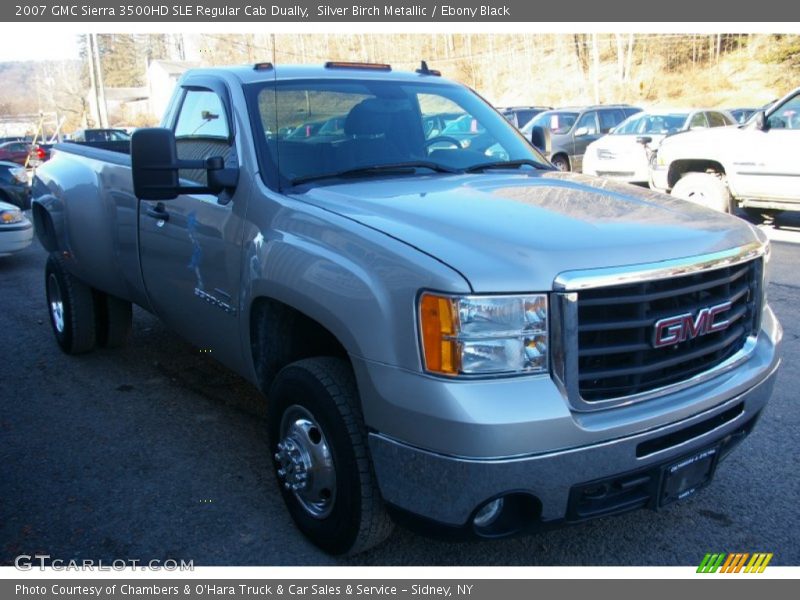 Silver Birch Metallic / Ebony Black 2007 GMC Sierra 3500HD SLE Regular Cab Dually