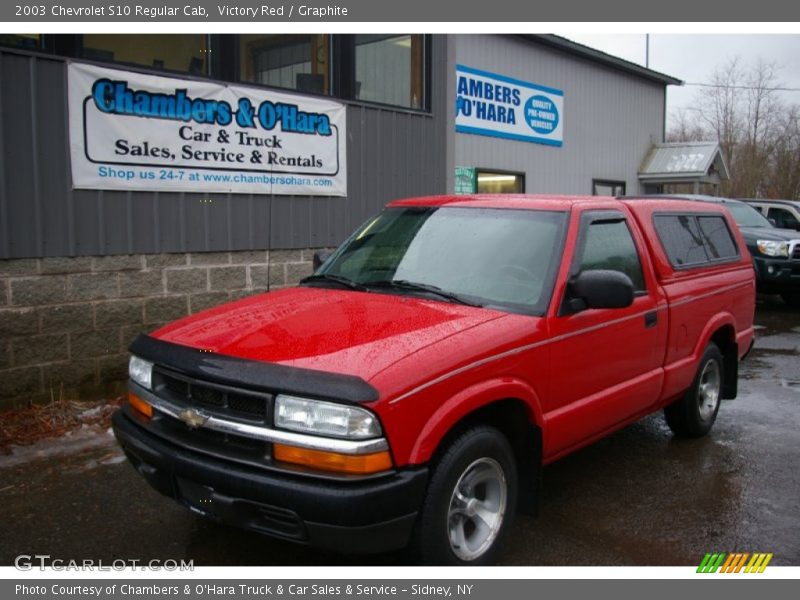 Victory Red / Graphite 2003 Chevrolet S10 Regular Cab