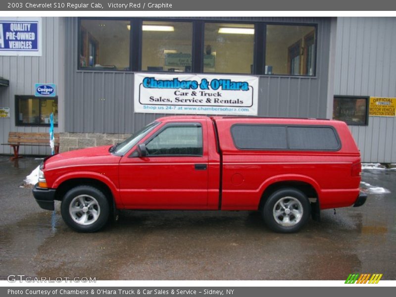 Victory Red / Graphite 2003 Chevrolet S10 Regular Cab
