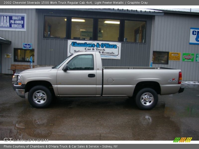 Light Pewter Metallic / Graphite Gray 2002 Chevrolet Silverado 1500 Work Truck Regular Cab 4x4